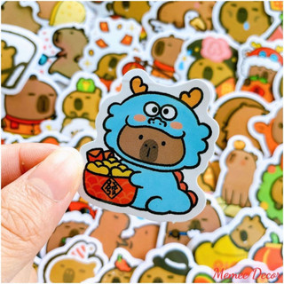 Bộ 100 sticker Capybara miếng dán chuột lang nước hình dán đáng yêu cute