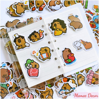 Bộ 100 sticker Capybara miếng dán chuột lang nước hình dán đáng yêu cute