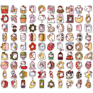 100 sticker hello kitty dễ thương trang trí điện thoại laptop hình dán hoạt hình quà tặng sáng tạo