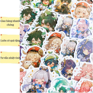 Set 100 Hình Dán Genshin Impact Sticker Anime Stickers Gam Trang Trí Mũ Bảo Hiểm, Điện Thoại 111