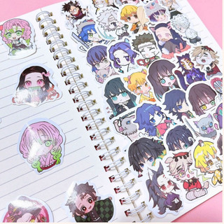 Bộ 60 Sticker kimetsu no yaiba demon slayer không trùng nhau hình dán hoạt hình