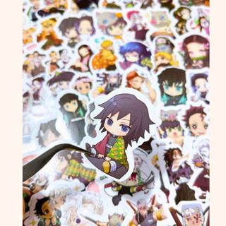 Bộ 60 Sticker kimetsu no yaiba demon slayer không trùng nhau hình dán hoạt hình