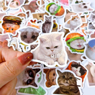 Set 100 sticker meme mèo đáng yêu cute trang trí điện thoại laptop sổ tay