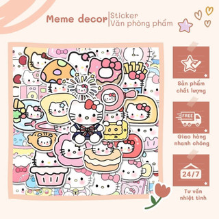 100 sticker Sanrio Hello Kitty Kuromi My Melody dễ thương trang trí laptop sổ tay quà tặng