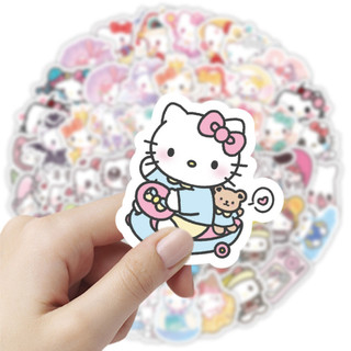 60 sticker Hello Kitty Sanrio dễ thương hoạt hình graffiti trang trí sổ tay xe đạp hộp bút