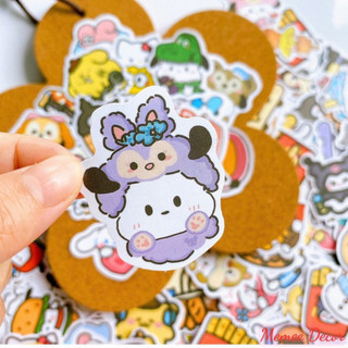 Set 100 sticker sanrio kuromi melody cinnamoroll trang trí laptop điện thoại quà tặng dễ thương