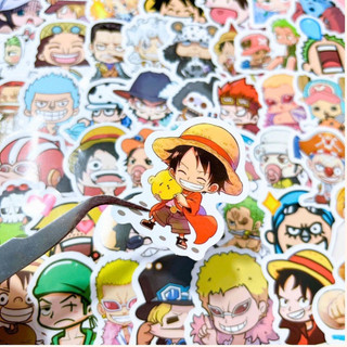 Bộ 60 Sticker anime One Piece Luffy hình dán hoạt hình dùng trang trí decor quà tặng không trùng
