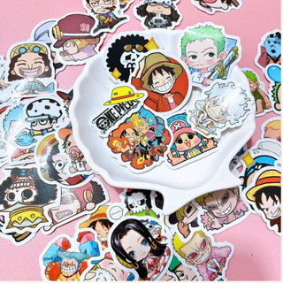 Bộ 60 Sticker anime One Piece Luffy hình dán hoạt hình dùng trang trí decor quà tặng không trùng