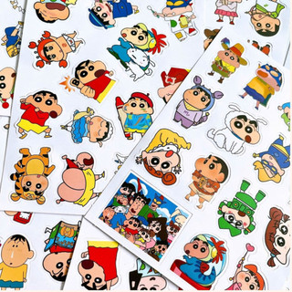 120 sticker shin cậu bé bút chì vui nhộn hình dán decor sổ tay laptop điện thoại góc học tập