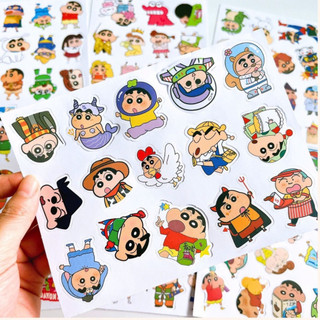 120 sticker shin cậu bé bút chì vui nhộn hình dán decor sổ tay laptop điện thoại góc học tập