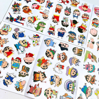 120 sticker shin cậu bé bút chì vui nhộn hình dán decor sổ tay laptop điện thoại góc học tập