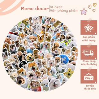 Bộ 100 Sticker Meme Chó Cute Hình Dán Đáng Yêu thú cưng dùng trang trí decor