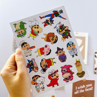 Set 120 sticker Shin cậu bé bút chì hoạt hình đáng yêu hình dán dùng trang trí điện thoại laptop