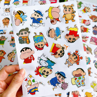 Set 120 sticker Shin cậu bé bút chì hoạt hình đáng yêu hình dán dùng trang trí điện thoại laptop