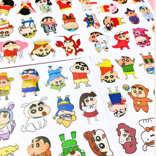 Set 120 sticker Shin cậu bé bút chì hoạt hình đáng yêu hình dán dùng trang trí điện thoại laptop