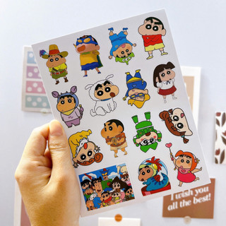 Set 120 sticker Shin cậu bé bút chì hoạt hình đáng yêu hình dán dùng trang trí điện thoại laptop