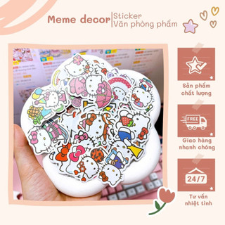 Bộ 100 sticker hello kitty dễ thương hình dán hoạt hình trang trí điện thoại laptop