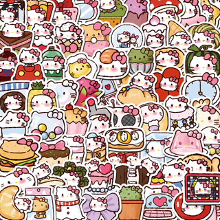 90 Sticker Hello Kitty Sanrio dễ thương hoạt hình đồ ăn nhẹ trang trí quà tặng kích thước