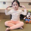 Bộ ngủ dài tay bé trai bé gái, bộ đồ dài tay thu đông cho bé chất liệu nỉ cao cấp mềm mại