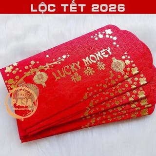 < Lộc Tết > [GIÁ KM] COMBO 10 Bao lì xì Lucky Money 2026 may mắn màu đỏ lucky money , Hàng Nhập Ngoại, Cực Xịn
