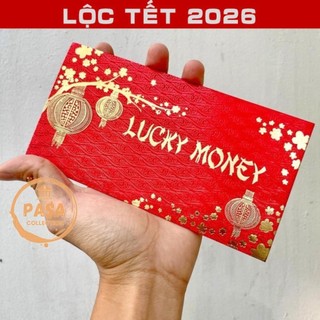 < Lộc Tết > [GIÁ KM] COMBO 10 Bao lì xì Lucky Money 2026 may mắn màu đỏ lucky money , Hàng Nhập Ngoại, Cực Xịn