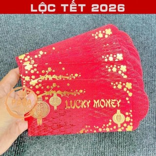 < Lộc Tết > [GIÁ KM] COMBO 10 Bao lì xì Lucky Money 2026 may mắn màu đỏ lucky money , Hàng Nhập Ngoại, Cực Xịn