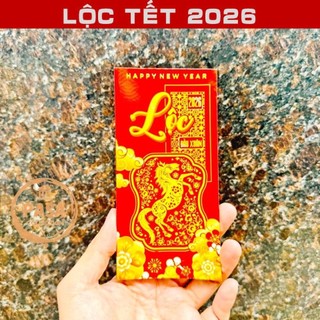 < Lộc Tết > Combo 100 Bao Lì Xì Tết 2026 Chữ Lộc , Bao lì xì hình Ngựa Bính Ngọ