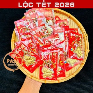 < Lộc Tết > (10 CÁI) Móc Khóa Hình Ngựa Vàng Khai Lộc Thần Tài Mạ vàng Cao Cấp Treo Oto - Xe Máy Phong Thủy May Mắn