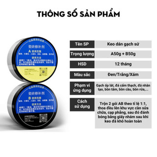 Keo Dán Gạch Men, Gạch Sứ Siêu Chắc Chống Thấm Sửa Chữa Các Vết Nứt Vỡ Nhanh Chóng Ngói - KDG06