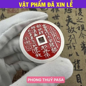 < Lộc Tết > (đã khaii quanng) Đồng Xu Chu Sa Bát Tự Chân Ngôn Tinh Luyện