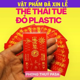 < Lộc Tết > Thẻ giấy ép plastic thái tuế đỏ siêu bền đẹp để ví, ốp điện thoại