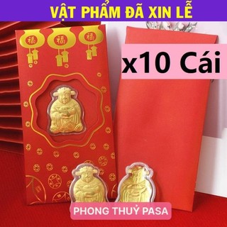 < Lộc Tết > [ComBo] 10 Lì Xì Thần Tài Mạ Vàng 24K, Bao Lì Xì May Mắn Rước Tài Lộc, Tết 2026