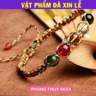 < Lộc Tết > Vòng tay dây đan đá ngũ sắc tây tạng may mắn cho nam và nữ