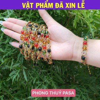 < Lộc Tết > Vòng tay dây đan đá ngũ sắc tây tạng may mắn cho nam và nữ