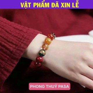 < Lộc Tết > Vòng đá chu sa thật cao cấp phong thủy mang lại may mắn bình an ngũ lộ thần tài vòng phật