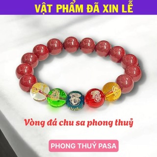 < Lộc Tết > Vòng tay Chu sa phong thuỷ Ngũ Lộ Thần Tài may mắn tài lộc bình an vòng đá chu sa đỏ vòng hạt phật