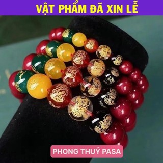 < Lộc Tết > Vòng tay Chu sa phong thuỷ Ngũ Lộ Thần Tài may mắn tài lộc bình an vòng đá chu sa đỏ vòng hạt phật