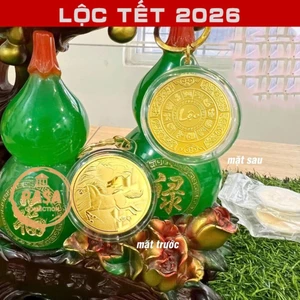 ⭐RƯỚC LỘC⭐ Móc khóa Hình Ngựa Mạ Vàng 2026 , Đồng Xu Khắc Con Ngựa Vàng Chữ Lộc , ý nghĩa phong thủy làm quà tặng