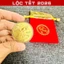 ⭐RƯỚC LỘC⭐ COMBO 5 Đồng Xu hình Ngựa kim loại vàng , kèm túi gấm đỏ LỘC may mắn làm quà tặng , Giá Tốt