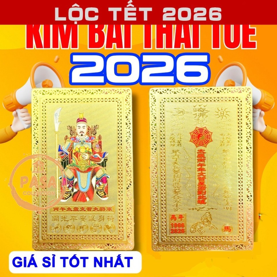 ⭐RƯỚC LỘC⭐ [bằng kim loại] KIM BÀI THÁI TUẾ NĂM 2026 DÀNH CHO CÁC TUỔI TÝ - SỬU - MÃO - NGỌ - DẬU
