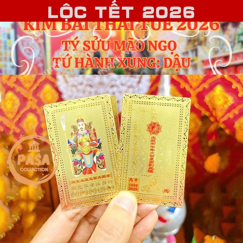 ⭐RƯỚC LỘC⭐ [bằng kim loại] KIM BÀI THÁI TUẾ NĂM 2026 DÀNH CHO CÁC TUỔI TÝ - SỬU - MÃO - NGỌ - DẬU