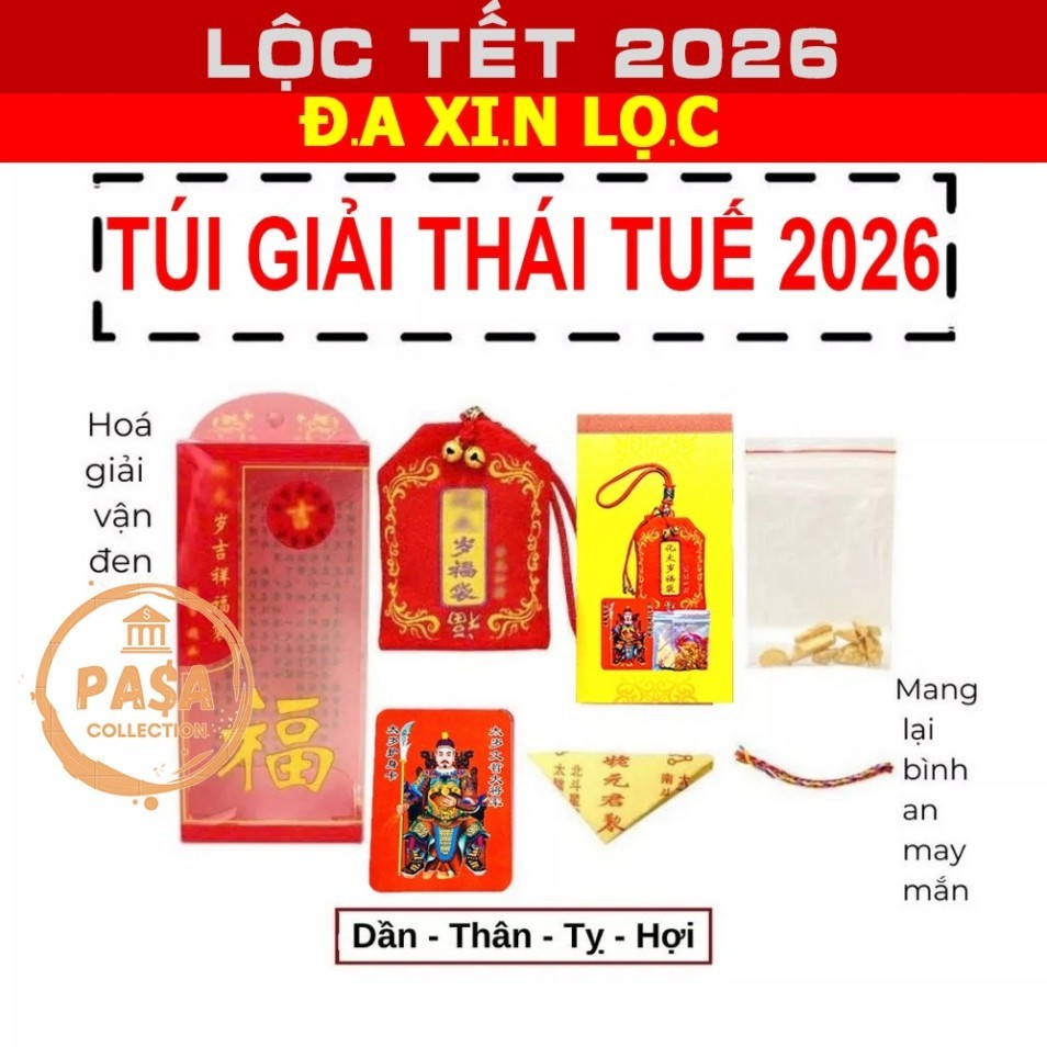 ⭐RƯỚC LỘC⭐ Túi Giải Thái Tuế 2026 cho các tuổi TÝ - SỬU - MÃO - NGỌ - DẬU