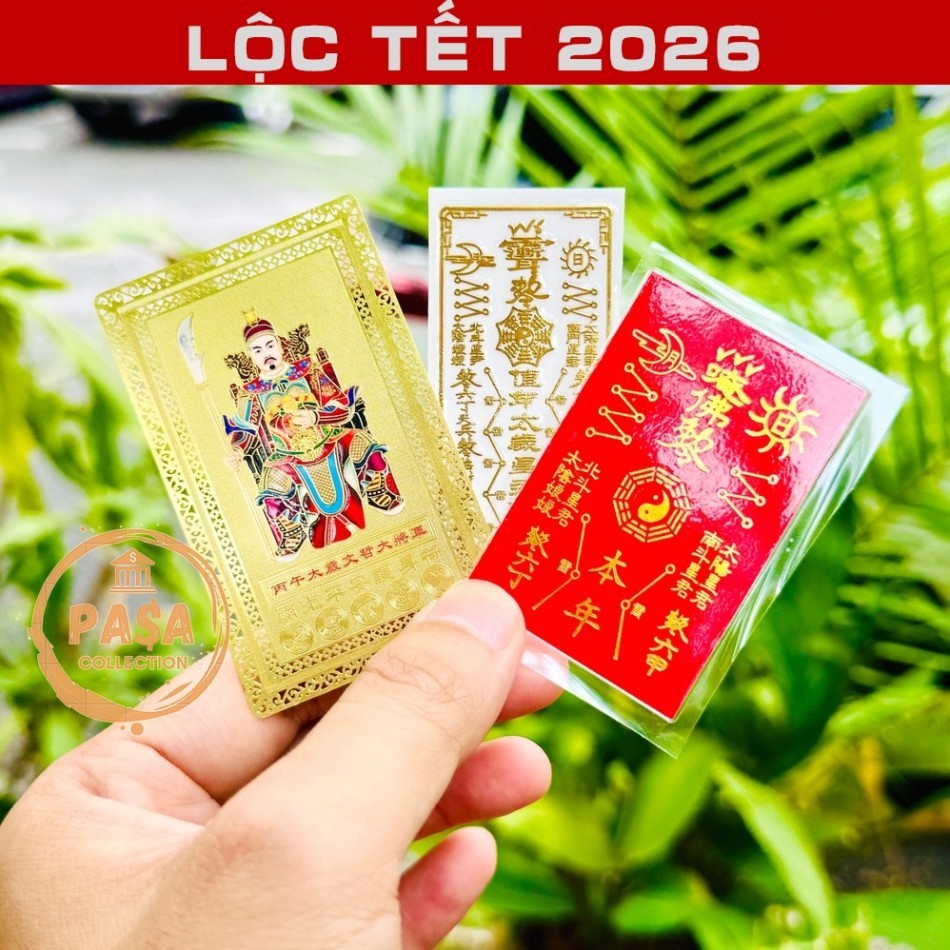 ⭐RƯỚC LỘC⭐ (ĐÃ THỈ.NH) Sét 3 Món Thái Tuế 2026 : Kim Bài Thái Tuế - Phù Thái Tuế Bình an May mắn