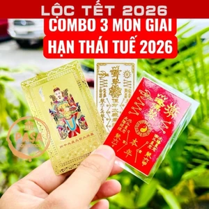 ⭐RƯỚC LỘC⭐ COMBO 3 MÓN Giải Thái Tuế 2026 : Kim Bài Thái Tuế - Thẻ Bài Thái Tuế - Móc khóa , bộ cúng thái tuế