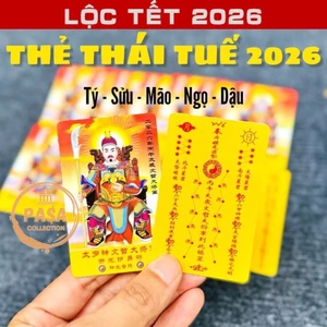 ⭐RƯỚC LỘC⭐ Thẻ Bài Thái Tuế 2026 Bỏ Bóp Ví Cho Người Tuổi : TÝ - SỬU - MÃO - NGỌ - DẬU [THẺ NHỰA VÀNG]
