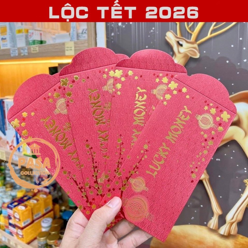 ⭐RƯỚC LỘC⭐ Combo 10 Bao Lì Xì Tết 2026 Lucky Money Giấy Cao Cấp Vàng Xì Lì Tết lịch sự đẹp mắt trang trọng