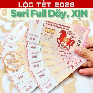 ⭐RƯỚC LỘC⭐ [SERI ĐẸP VIP] Tờ Tiền Ngựa Macao 100 Lưu Niệm Số Seri Đẹp, Full Bát Quý 0-9, Sảnh Tiến, Taxi 68-79