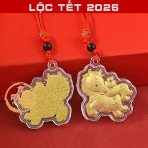 ⭐RƯỚC LỘC⭐ Móc Khóa Mặt Hình Ngựa Mạ Vàng 24k , Treo Xe Máy, Ô Tô Phong Thủy May Mắn, Năm Mới Phát Tài Phát Lộc