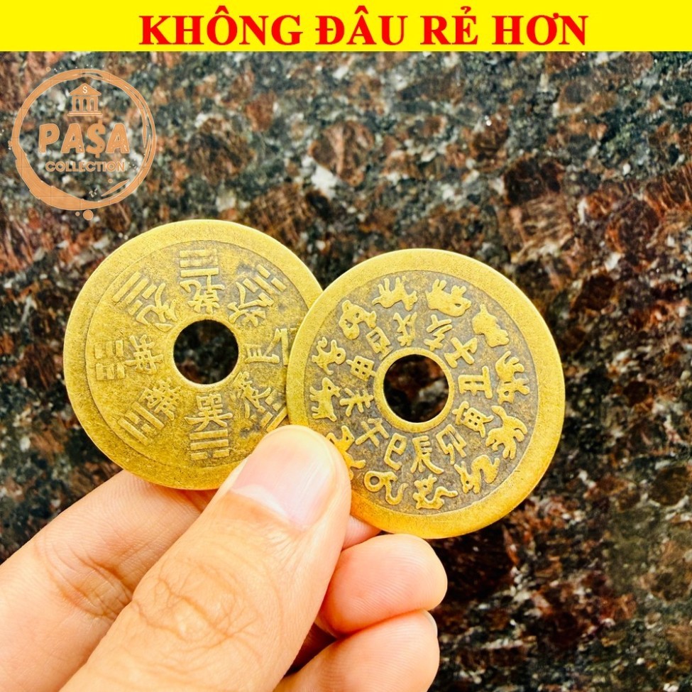 ⭐RƯỚC LỘC⭐ Đồng Xu Giải Thái Tuế - Xu Áp Thái Tuế Bằng Đồng 4cm - ĐÃ KHAII QUANNG