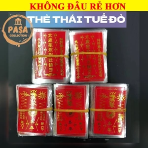 ⭐RƯỚC LỘC⭐ Thẻ thái tuế giấy đỏ ÉP PLASTIC để bóp ví (ĐÃ KHAII QUANNG)